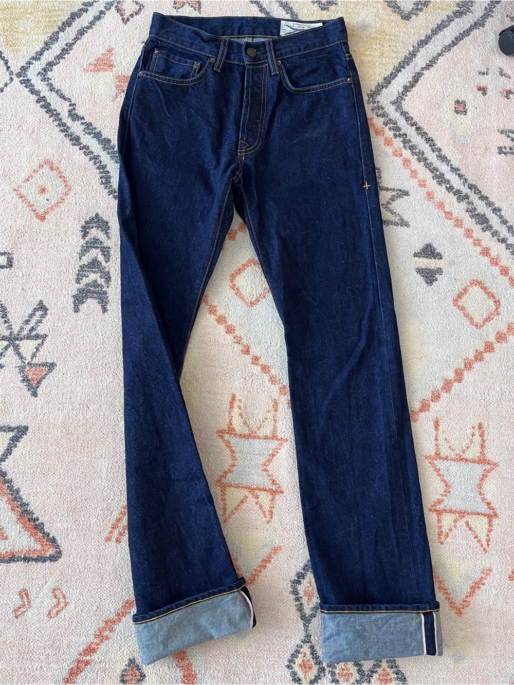 Imogene + Willie Indigo Blue Selvedge Straight Leg Jeans Womens 25/26 USA